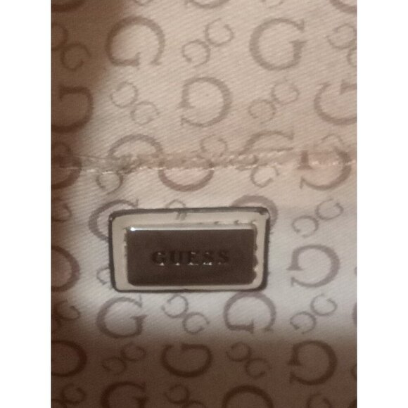 Women's GUESS Los Angeles Shoulder Bag Logo Side Tan Pink Rare Find! - Picture 11 of 13